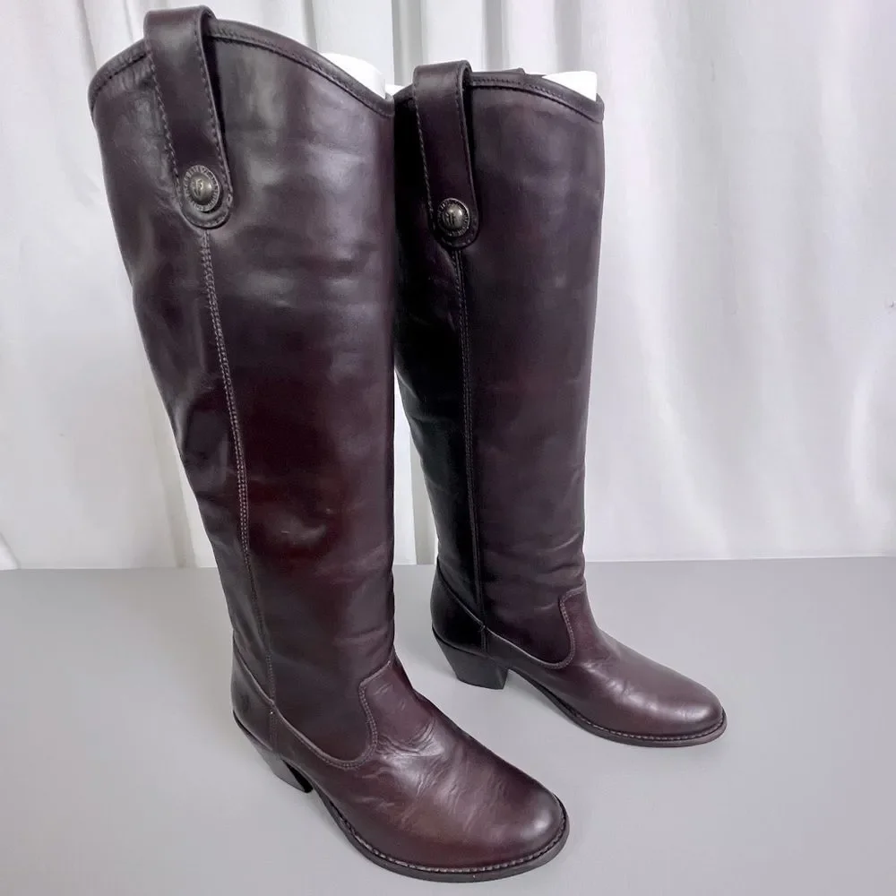 Frye womens Brown Leather Knee-High Boots size 6.5